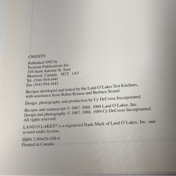 Vintage Cook Book - Land O Lakes - Treasury of Country Recipes - 1992 Hard Cover - Picture 4 of 7